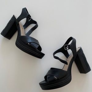 VIA SPIGA Black Platform Sandals